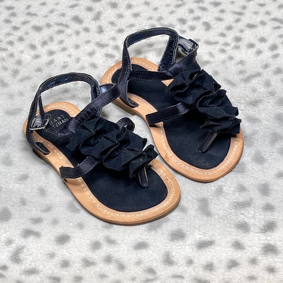 Stuart Weitzman Ruffle Strappy Thong Sandal - Picture 1 of 3